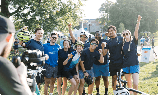 Group of participants smiling together