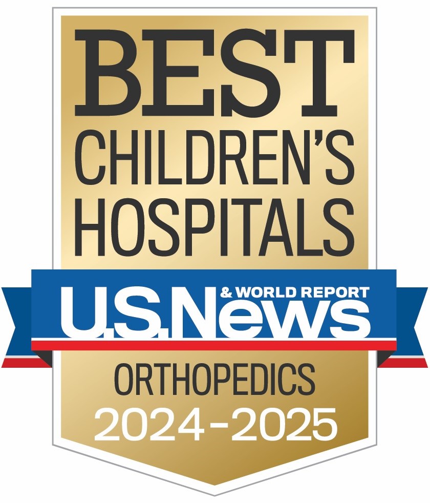 Best Children's Hospitals US News and World Report award for Orthopedics 2024-2025